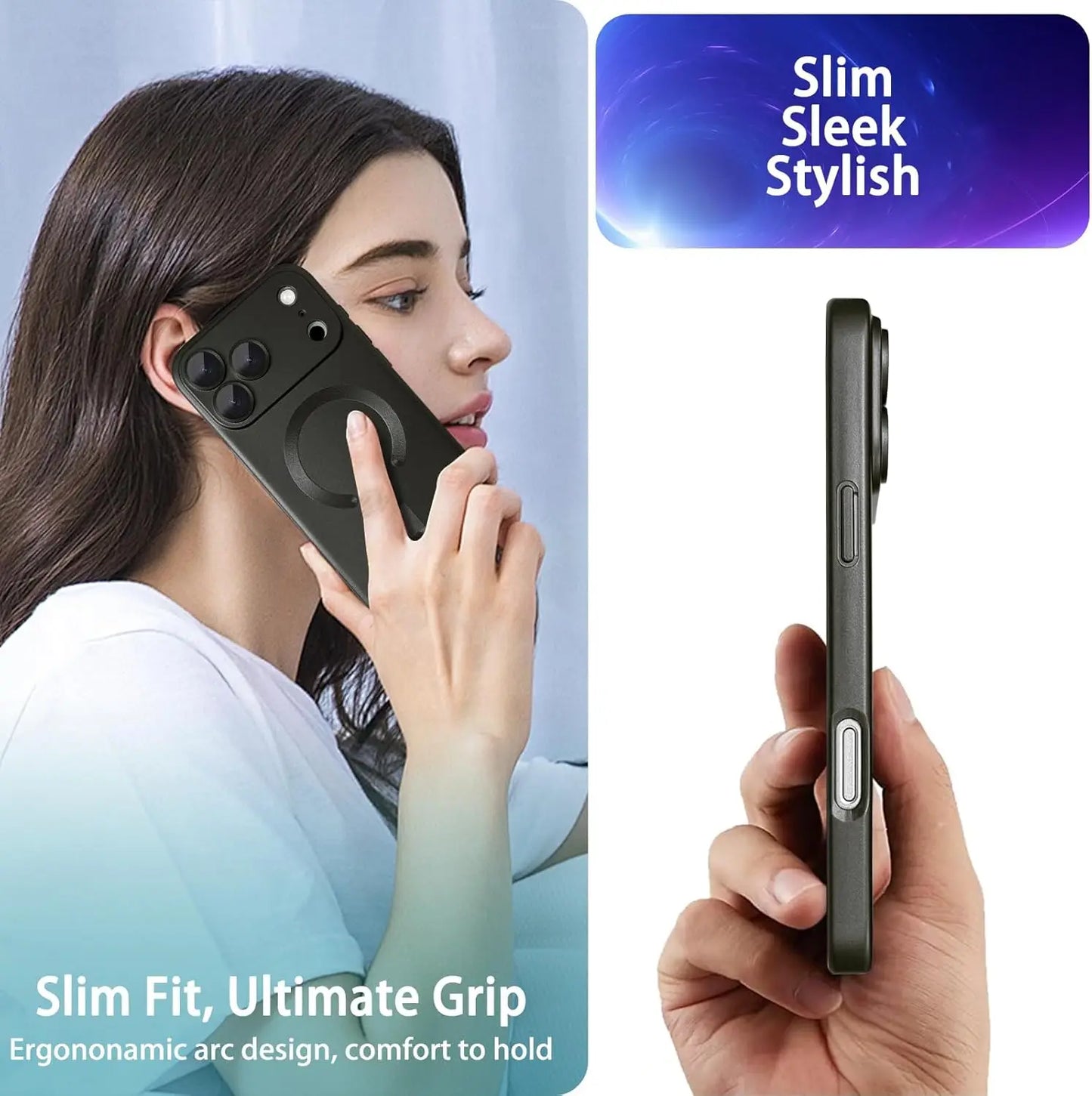 MagSafe Shockproof Matte iPhone Case with Camera Protector
