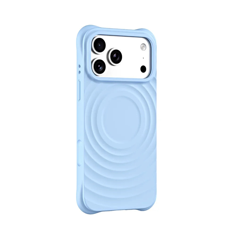 Luxury Wave Pattern Phone Case For iPhone 17 Air 16 15 14 Plus 13 Pro Max For Magsafe Liquid Silicone Anti-Scratch Case Cover