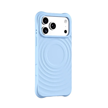 Luxury Wave Pattern Phone Case For iPhone 17 Air 16 15 14 Plus 13 Pro Max For Magsafe Liquid Silicone Anti-Scratch Case Cover