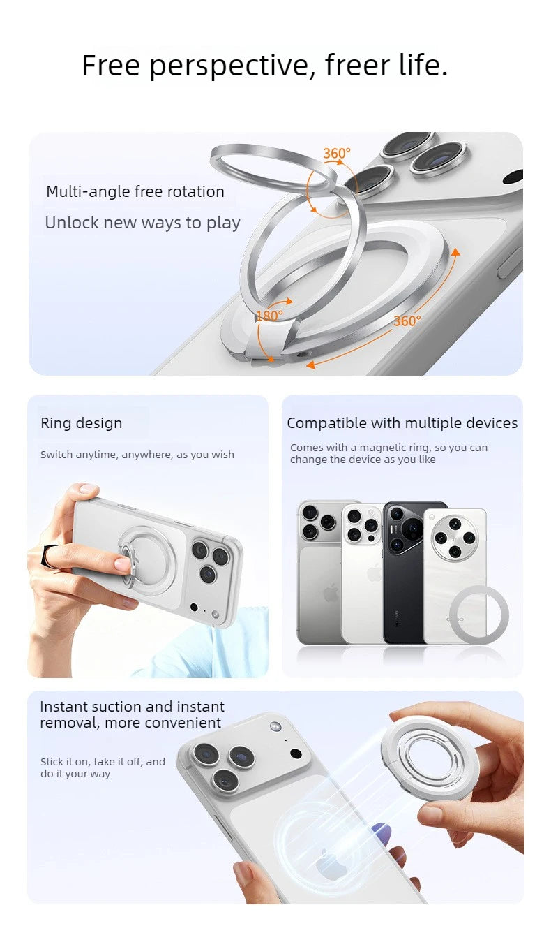Foldable MagSafe Metal Ring Phone Stand Grip