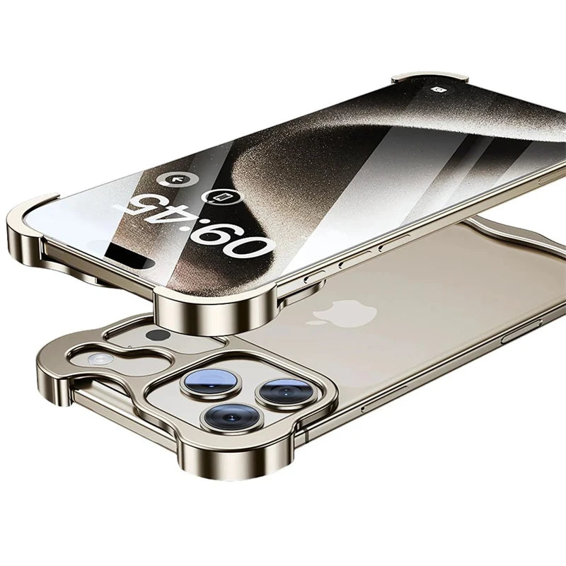 Frameless Metal Bumper Corner Case for iPhone
