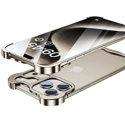 Frameless Metal Bumper Corner Case for iPhone