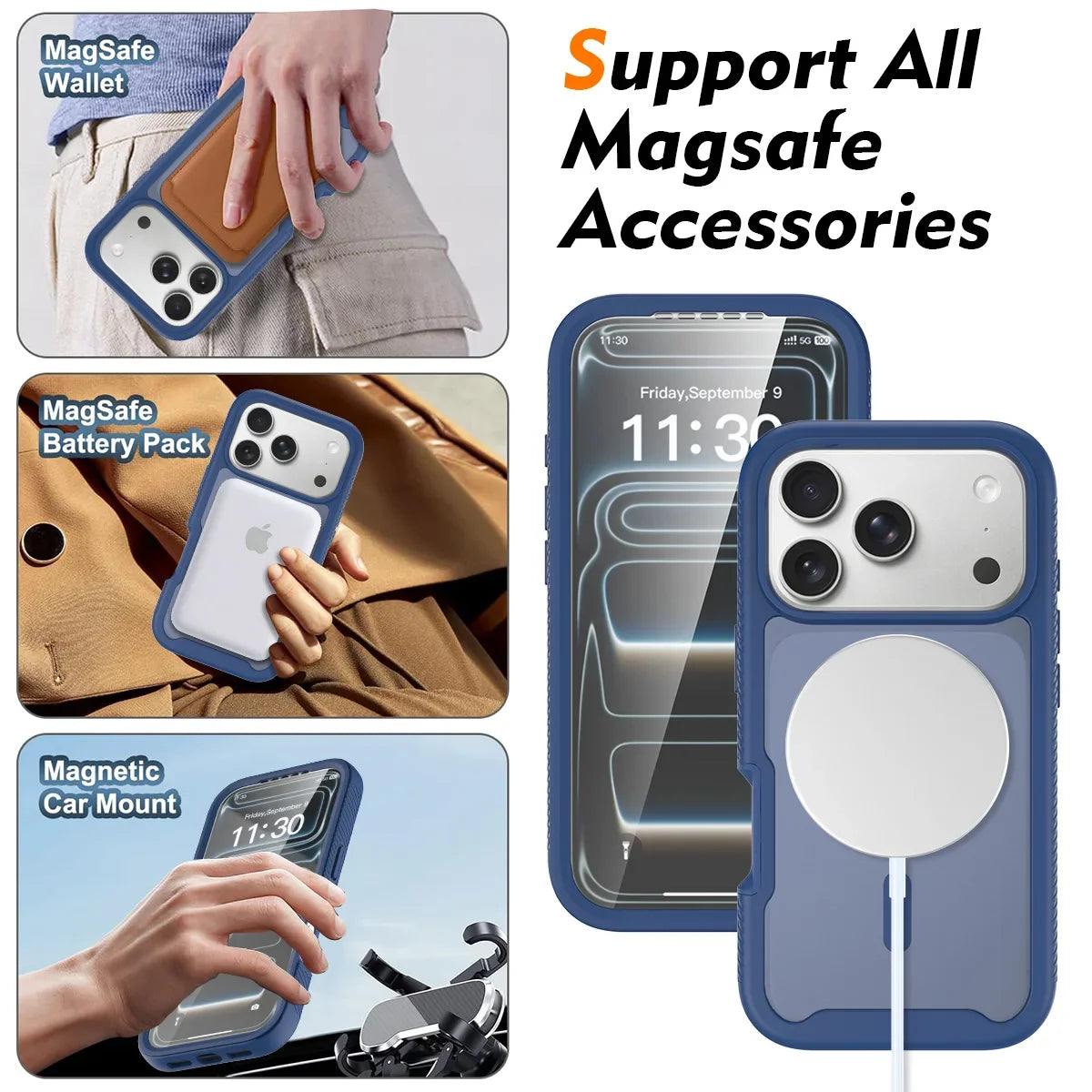 360 Full Body Matte MagSafe iPhone Case