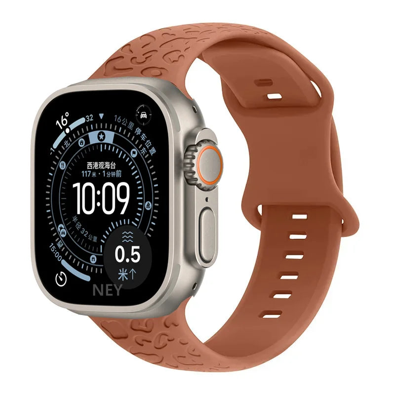 Engraved Silicone Apple Watch Band