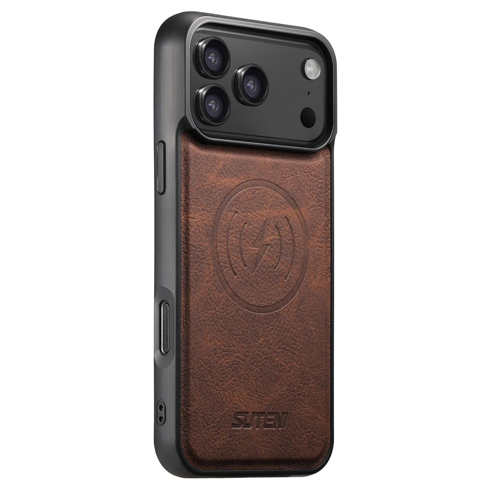 Retro MagSafe Leather iPhone Case