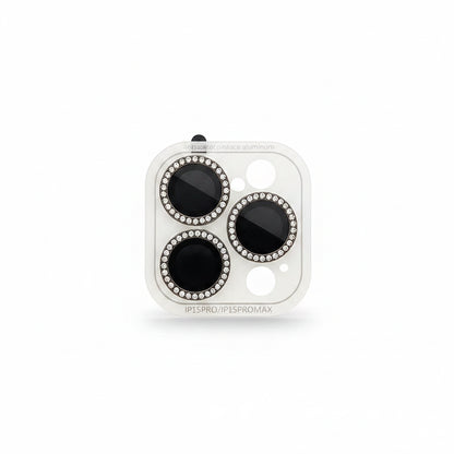3-2Pcs Luxury Diamond Camera Protector For IPhone 17 16 15 14 13 Pro Max Plus Glitter Ring Lens Glass Back Lens Cap Shiny Cover