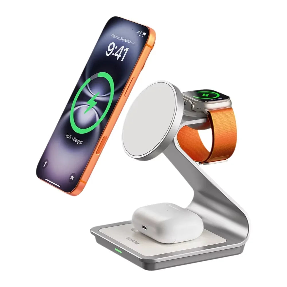 3-in-1 30W Magnetic Wireless Charging Station for iPhone