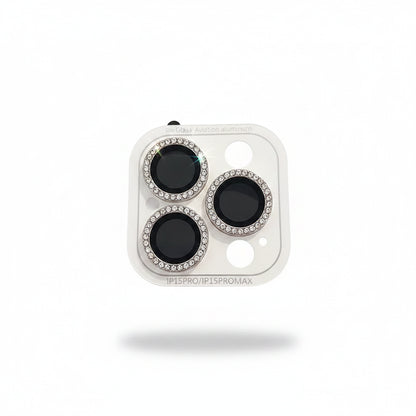 3-2Pcs Luxury Diamond Camera Protector For IPhone 17 16 15 14 13 Pro Max Plus Glitter Ring Lens Glass Back Lens Cap Shiny Cover