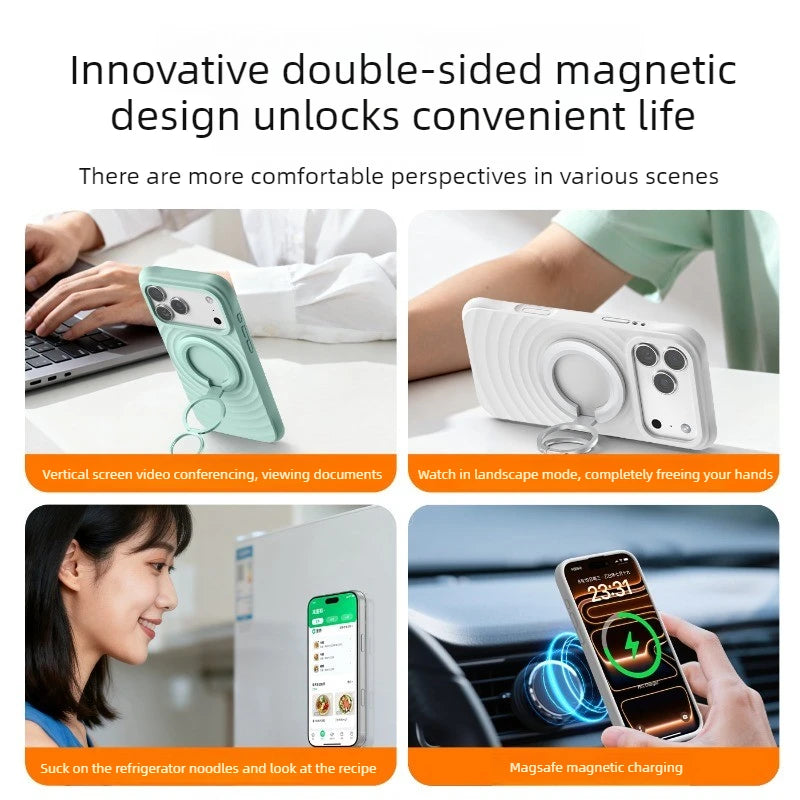 Foldable MagSafe Metal Ring Phone Stand Grip