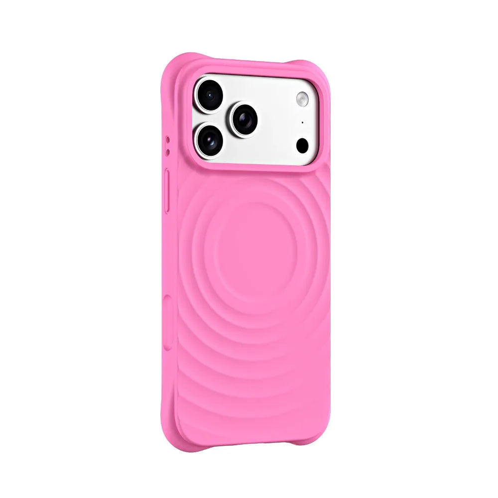 Luxury Wave Pattern Phone Case For iPhone 17 Air 16 15 14 Plus 13 Pro Max For Magsafe Liquid Silicone Anti-Scratch Case Cover