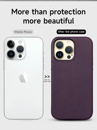 Luxury Magnetic Leather MagSafe iPhone Case