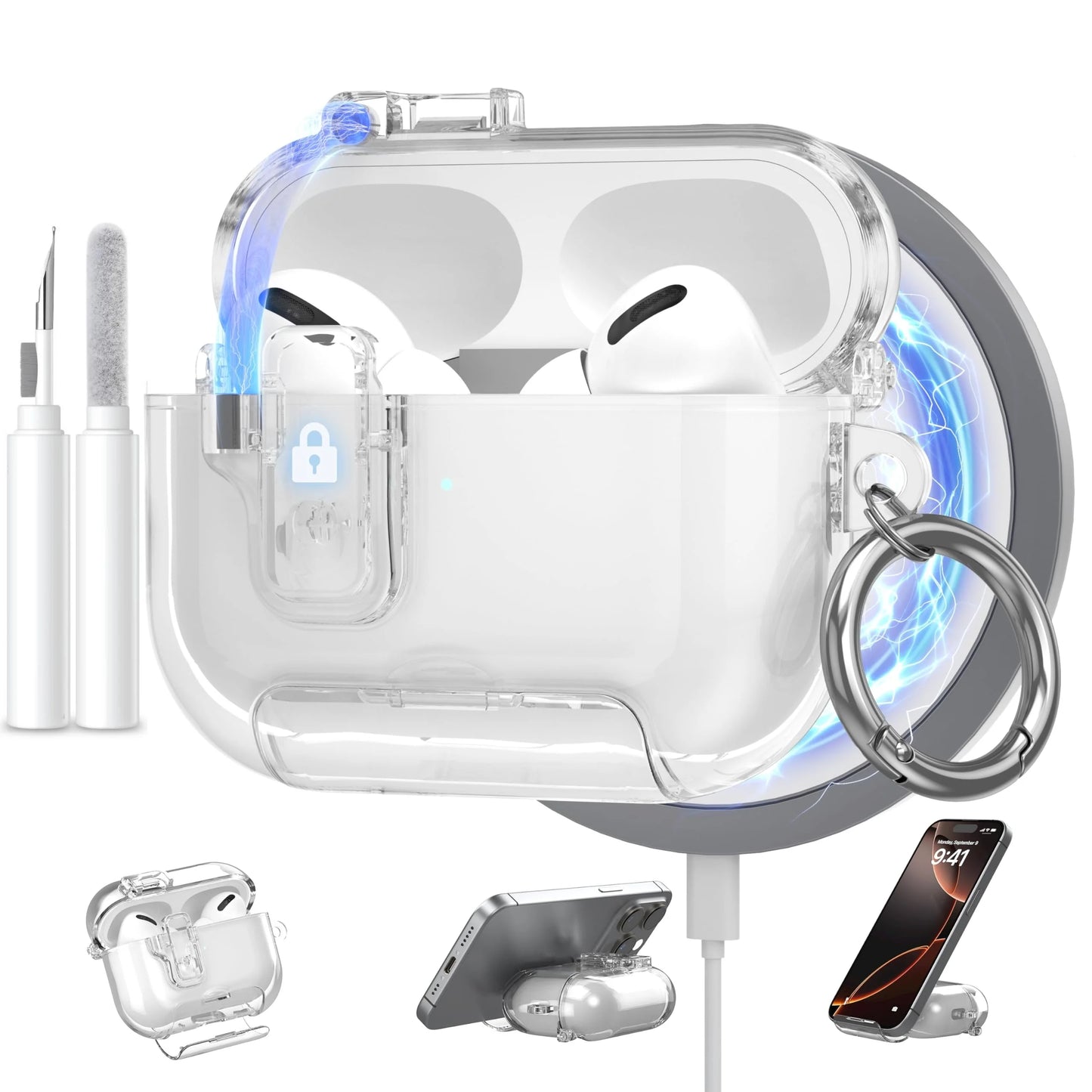 Clear Magnetic Lock AirPods Pro 3 Case