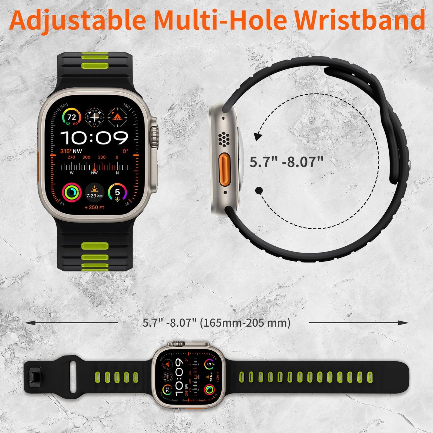 2-Pack Silicone Sport Bands for Apple Watch