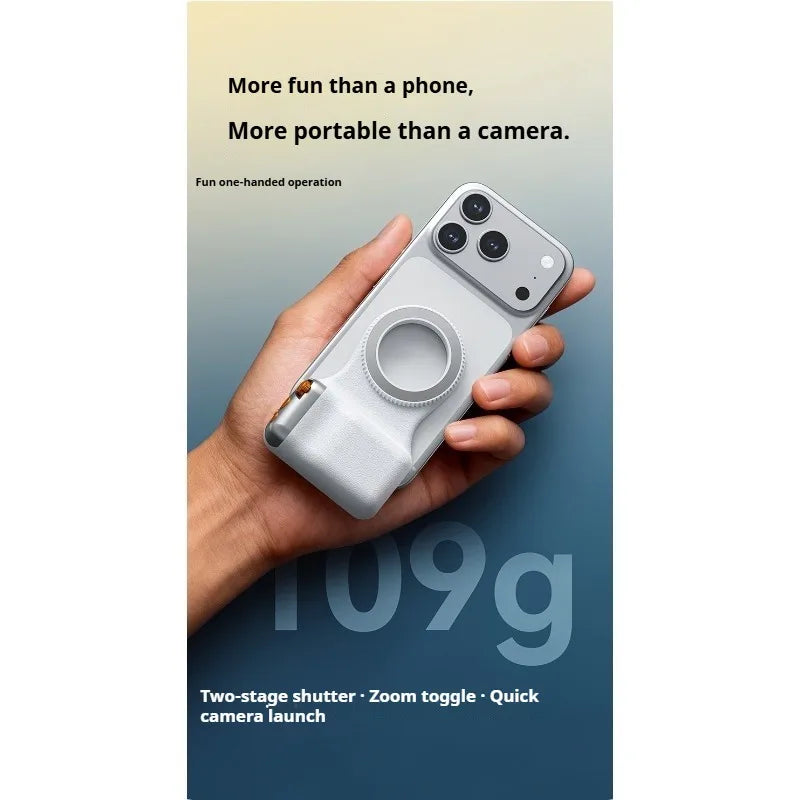 Magnetic DSLR Style Phone Camera Grip