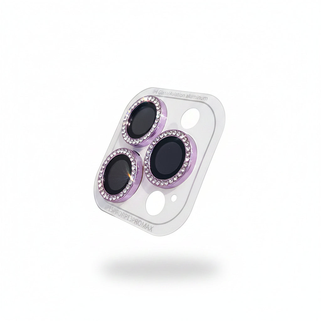 3-2Pcs Luxury Diamond Camera Protector For IPhone 17 16 15 14 13 Pro Max Plus Glitter Ring Lens Glass Back Lens Cap Shiny Cover