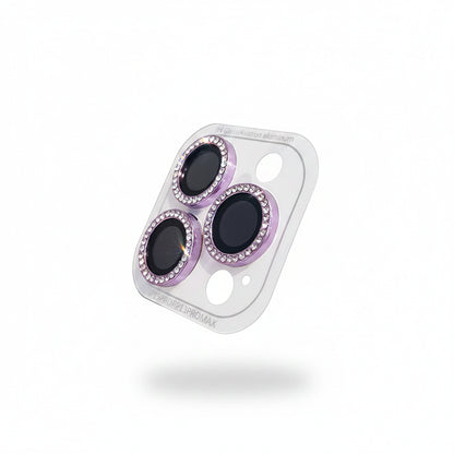 3-2Pcs Luxury Diamond Camera Protector For IPhone 17 16 15 14 13 Pro Max Plus Glitter Ring Lens Glass Back Lens Cap Shiny Cover