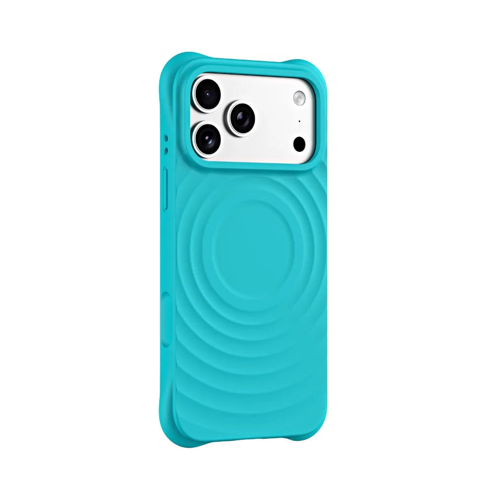 Luxury Wave Pattern Phone Case For iPhone 17 Air 16 15 14 Plus 13 Pro Max For Magsafe Liquid Silicone Anti-Scratch Case Cover