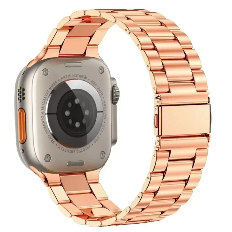 Stainless Steel Strap for Apple Watch band 44mm 45mm 38-42-40-41mm Metal link Bracelet iWatch series 10 8 7 6 5 4 3 se Ultra 49m