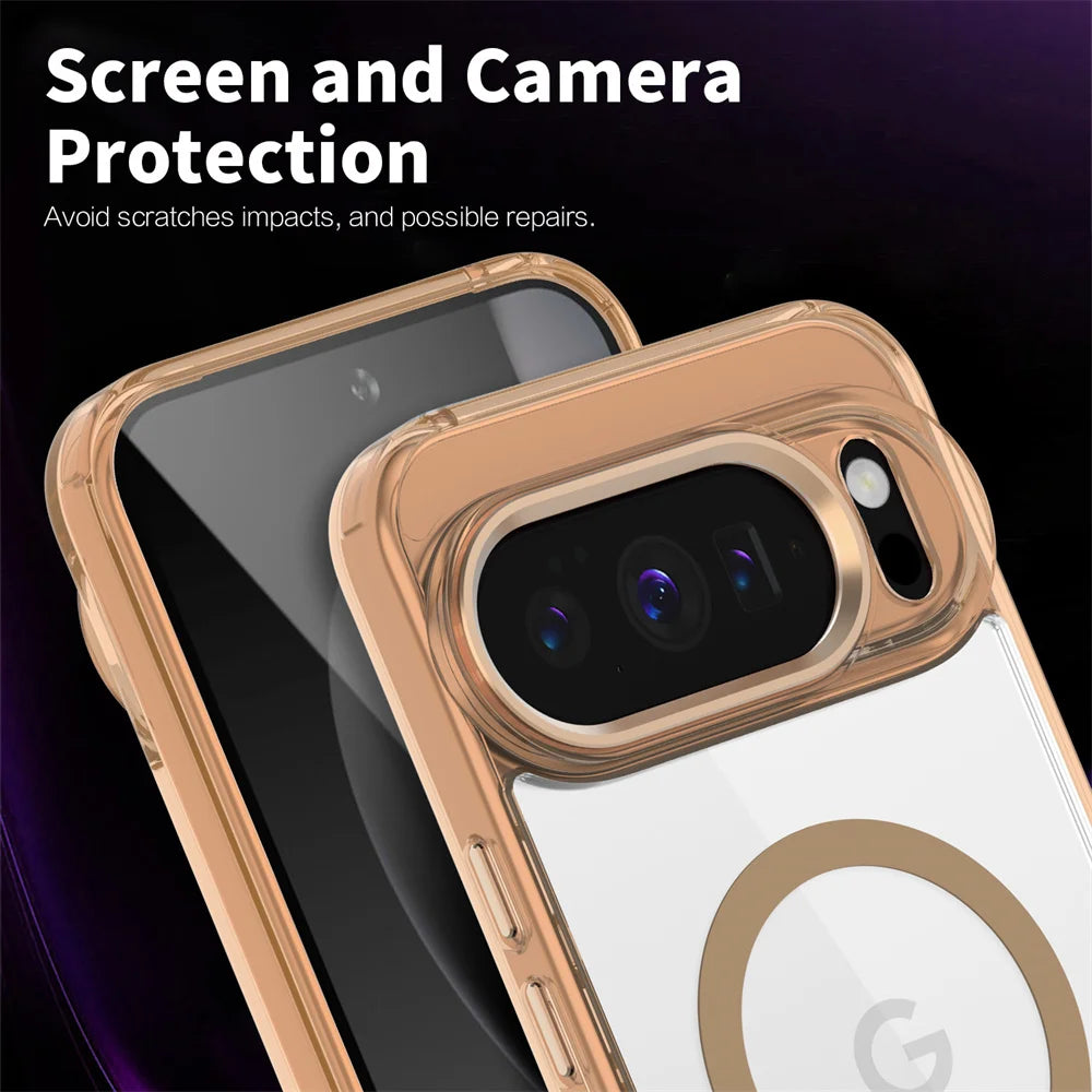 Funda Magnética Transparente de Lujo para Google Pixel