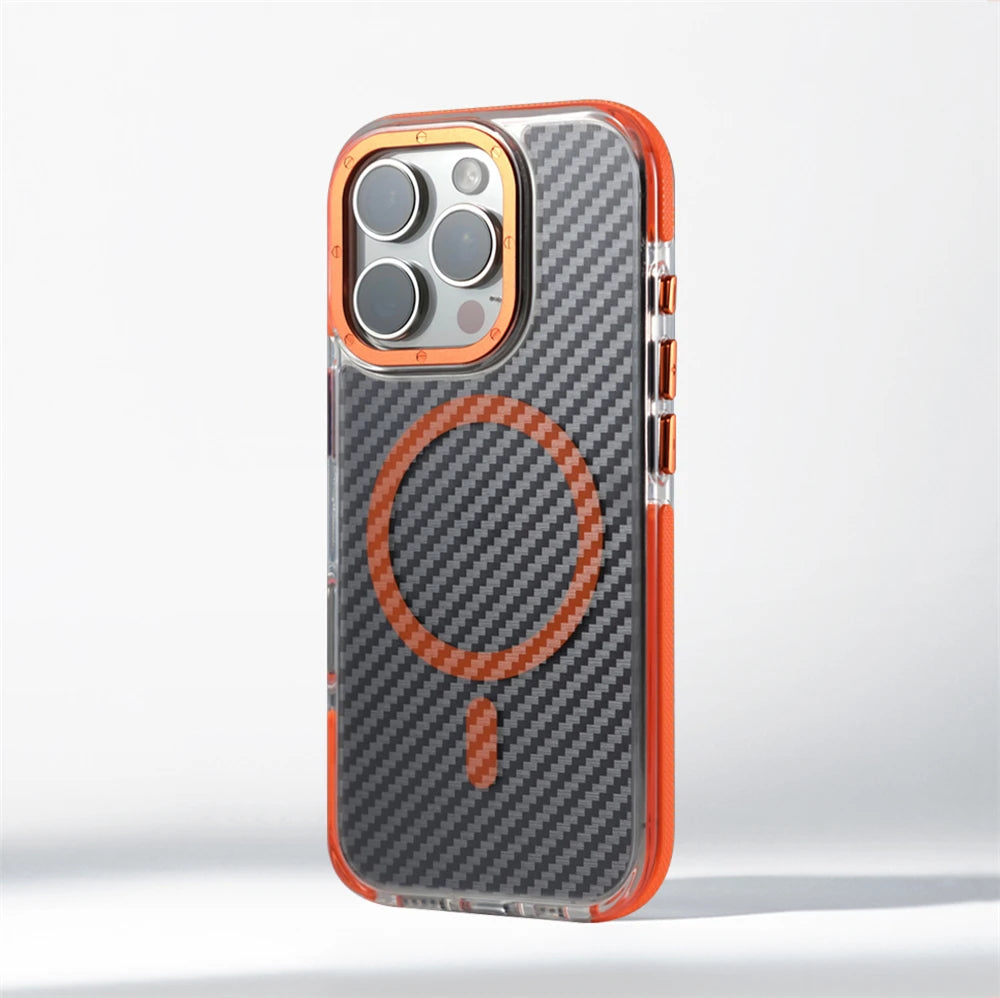 Carbon Fiber MagSafe Armor iPhone Case