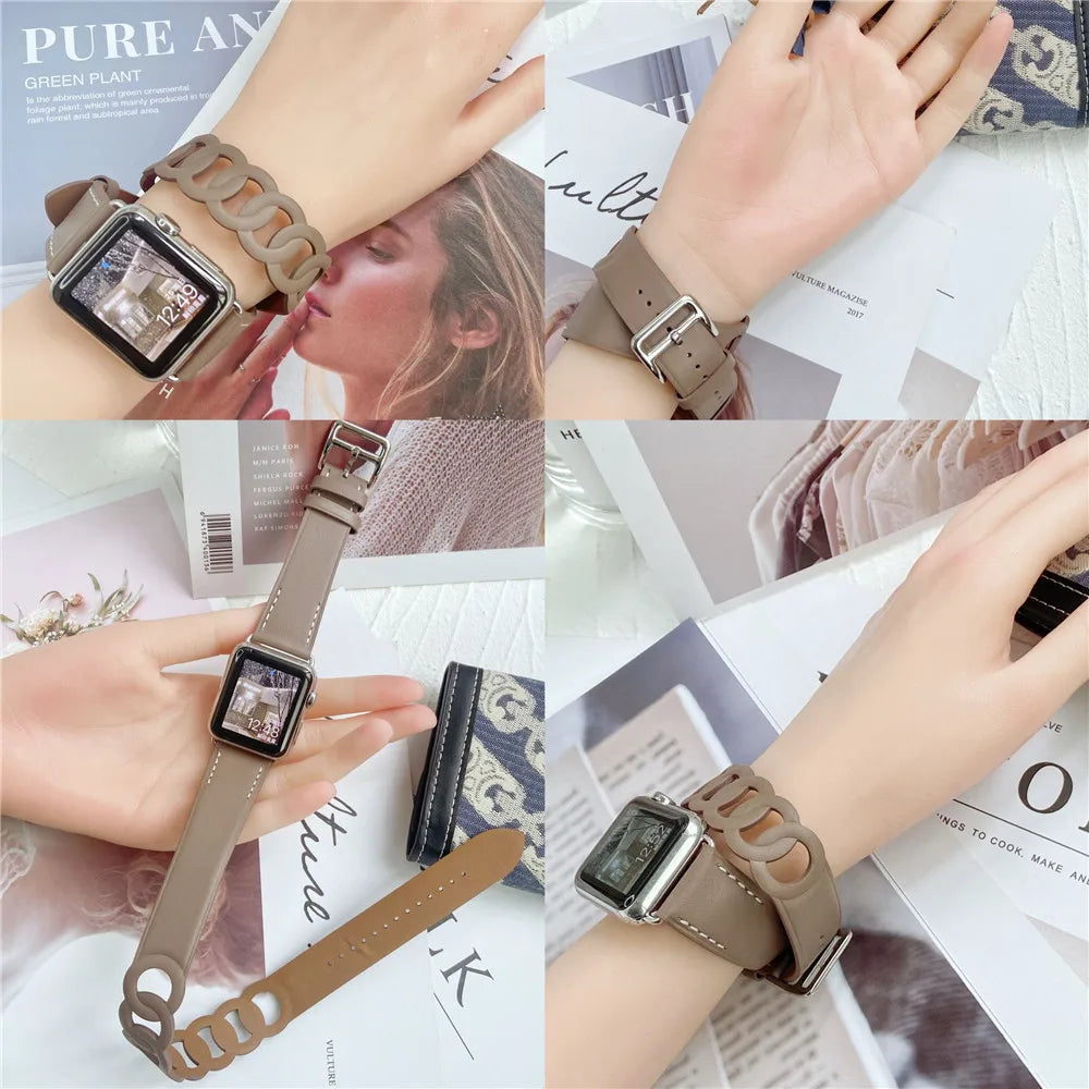 SwiftWrap | Double Tour Leather Band For Apple Watch