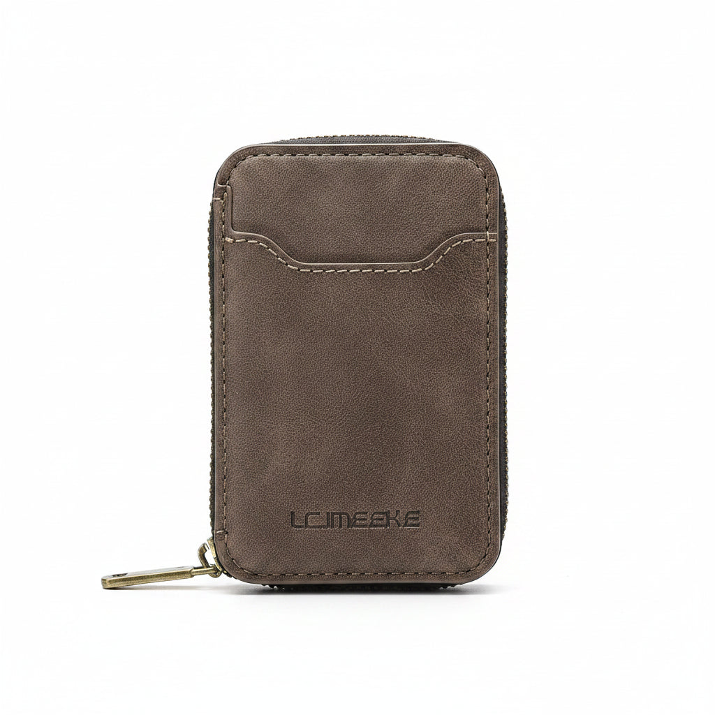 Magnetic Attraction Zipper Leather Card Slot Wallet for iPhone 17 Samsung Galaxy Google Xiaomi Phone MagSafe Magnetic Phone Bag