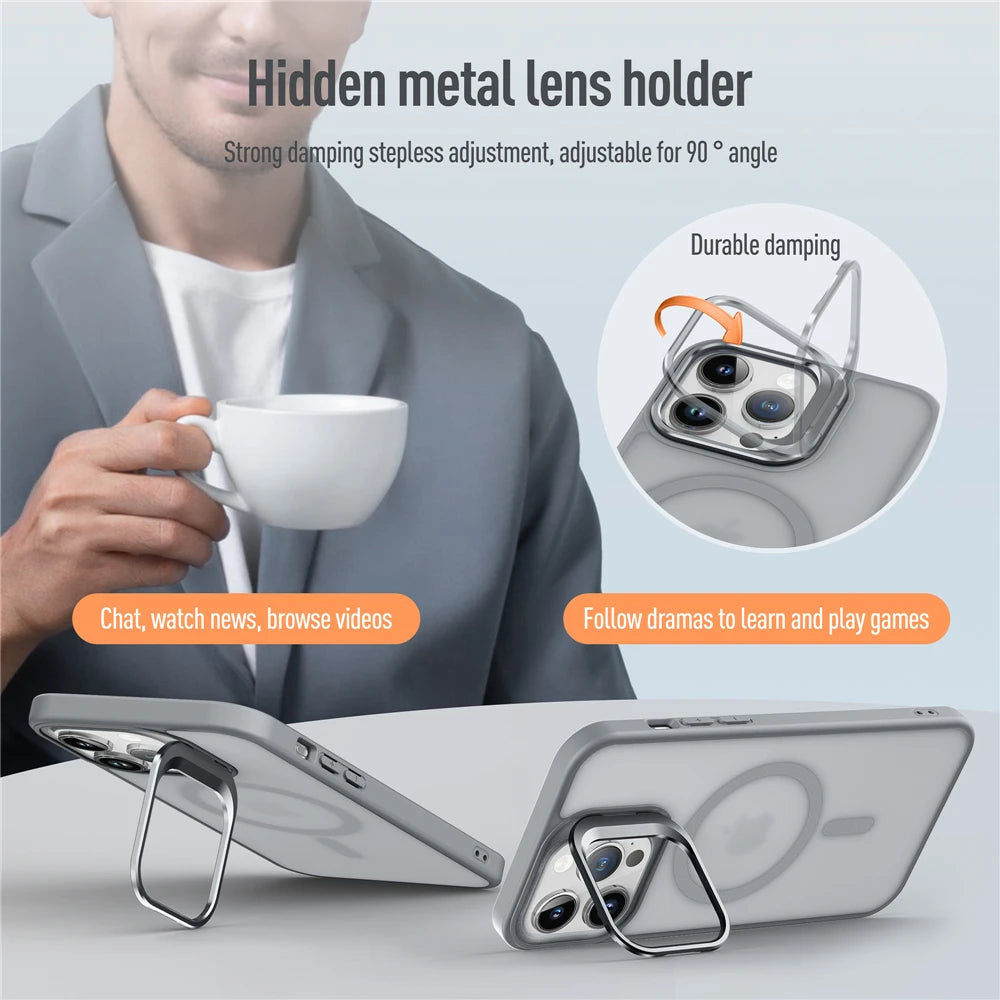 MagSafe Metal Lens Stand iPhone Case
