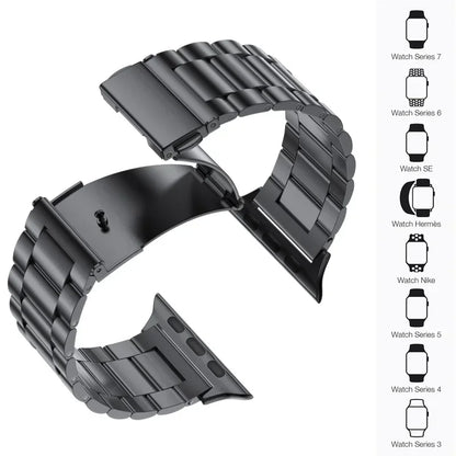 Stainless Steel Strap for Apple Watch band 44mm 45mm 38-42-40-41mm Metal link Bracelet iWatch series 10 8 7 6 5 4 3 se Ultra 49m