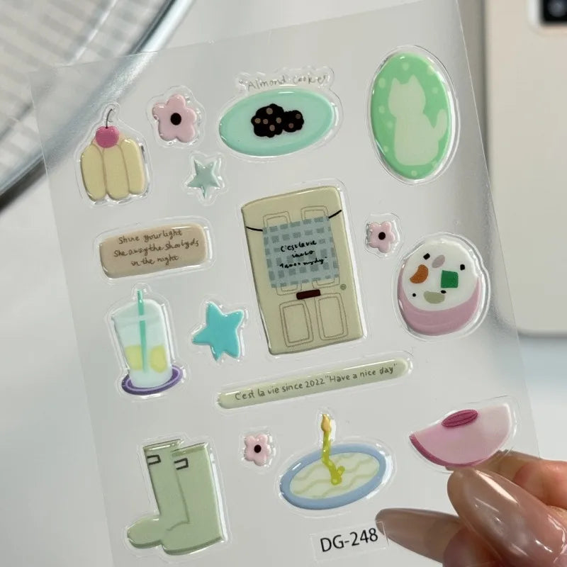 Kawaii Bloom | 3D Decorative Sticker Set