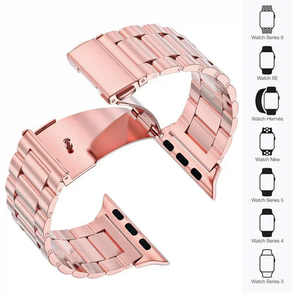 Stainless Steel Strap for Apple Watch band 44mm 45mm 38-42-40-41mm Metal link Bracelet iWatch series 10 8 7 6 5 4 3 se Ultra 49m