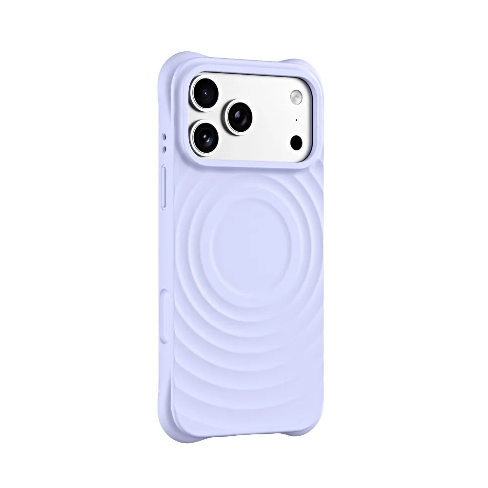Luxury Wave Pattern Phone Case For iPhone 17 Air 16 15 14 Plus 13 Pro Max For Magsafe Liquid Silicone Anti-Scratch Case Cover