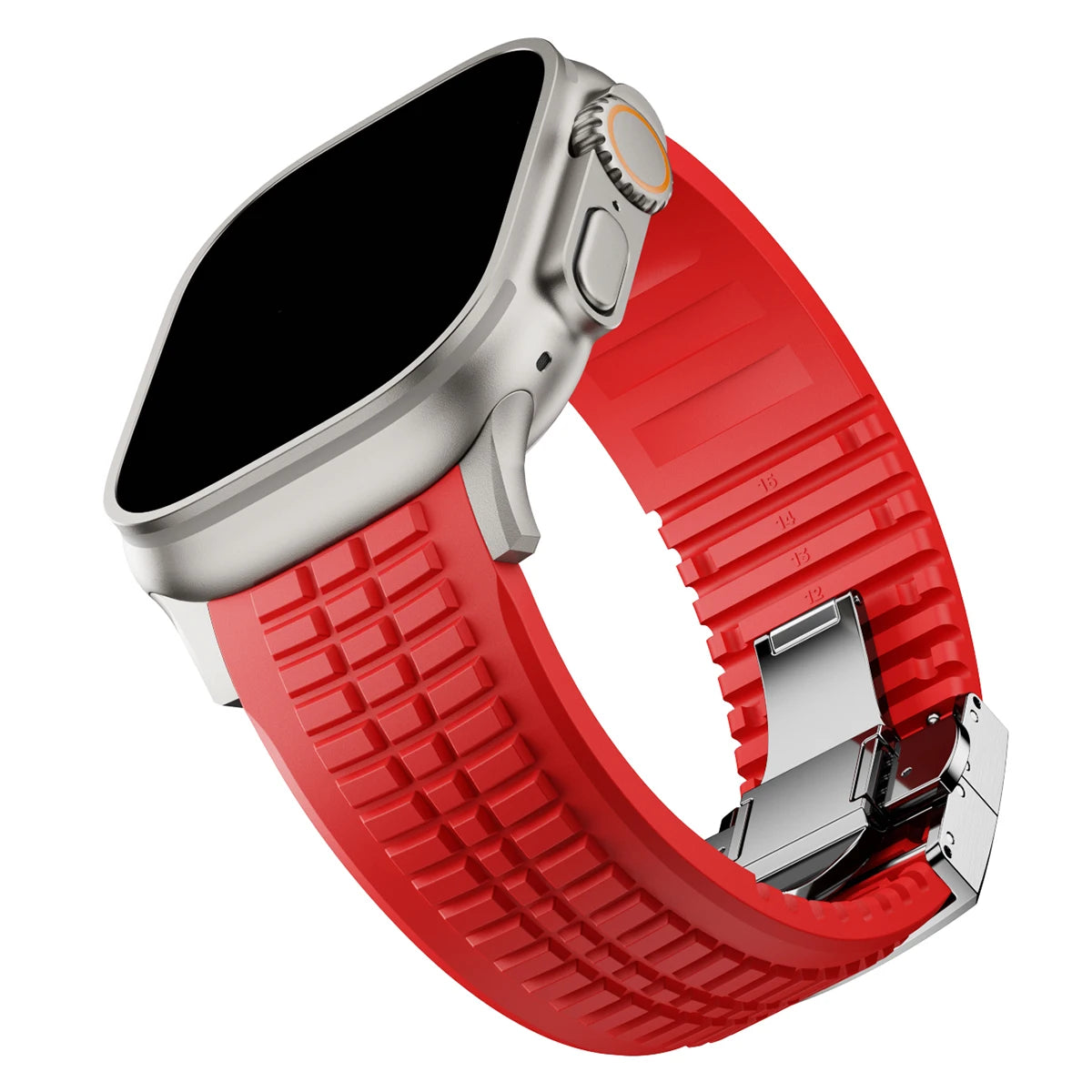 Sport Silicone Apple Watch Band with Metal Buckle