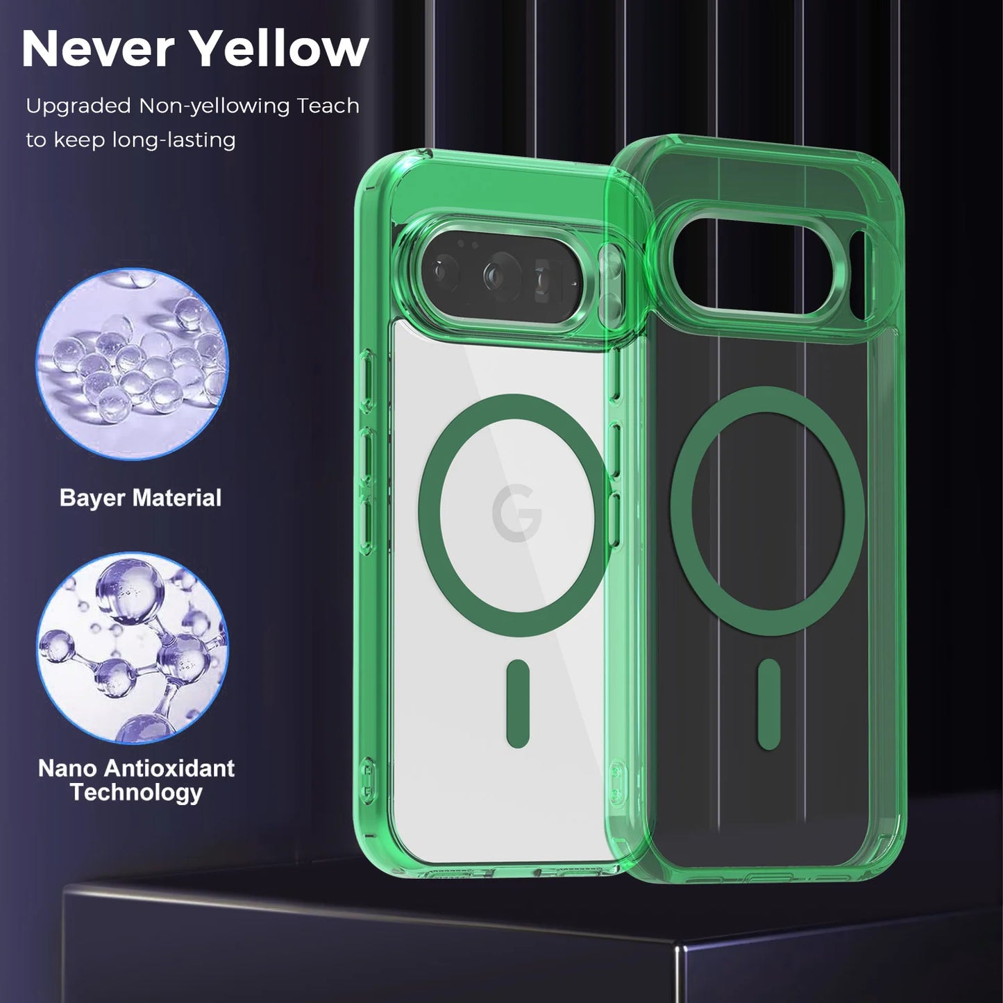 Funda Magnética Transparente de Lujo para Google Pixel