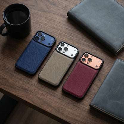 Saffiano PU Leather Luxury iPhone Case