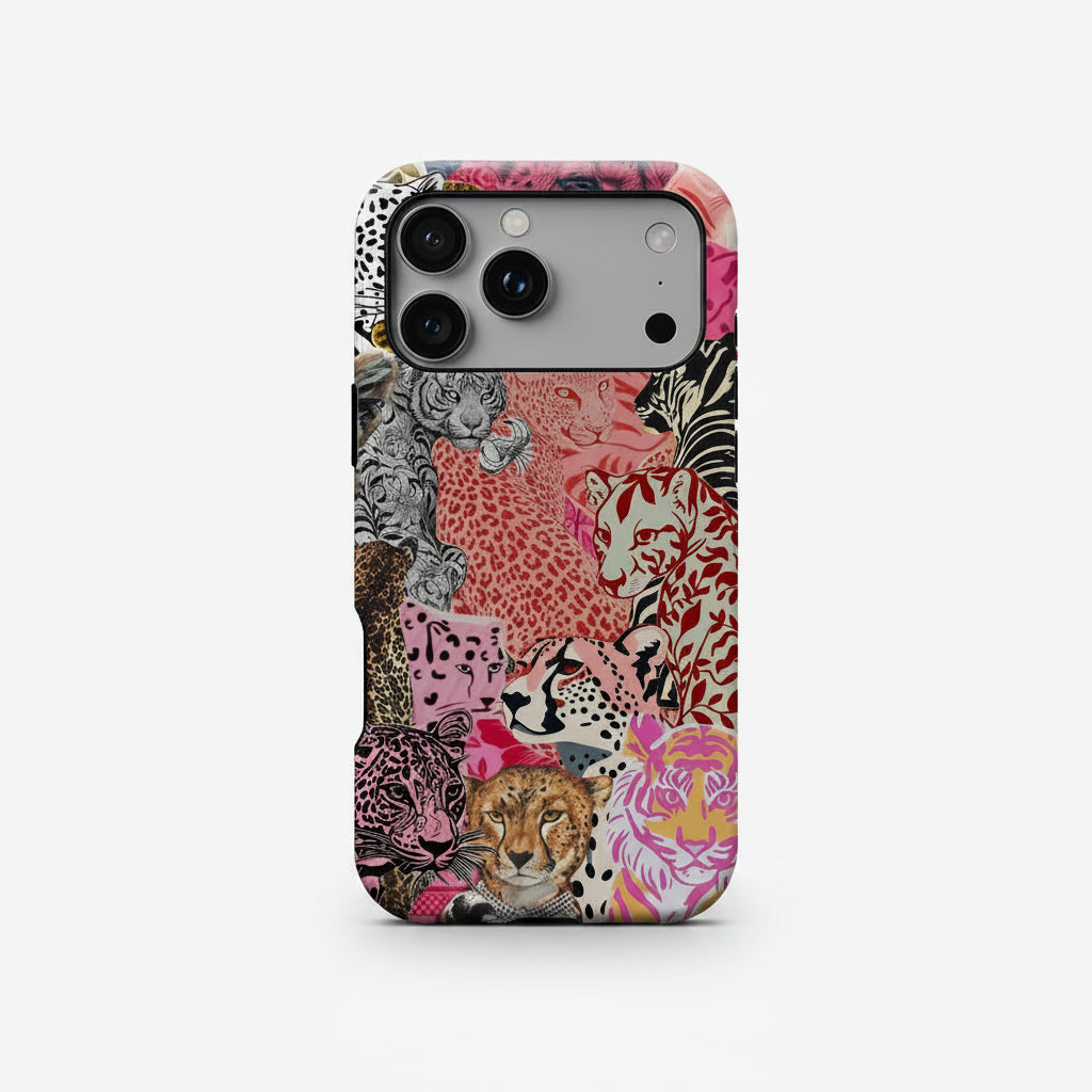Pink Feline Collage Magnetic iPhone Case