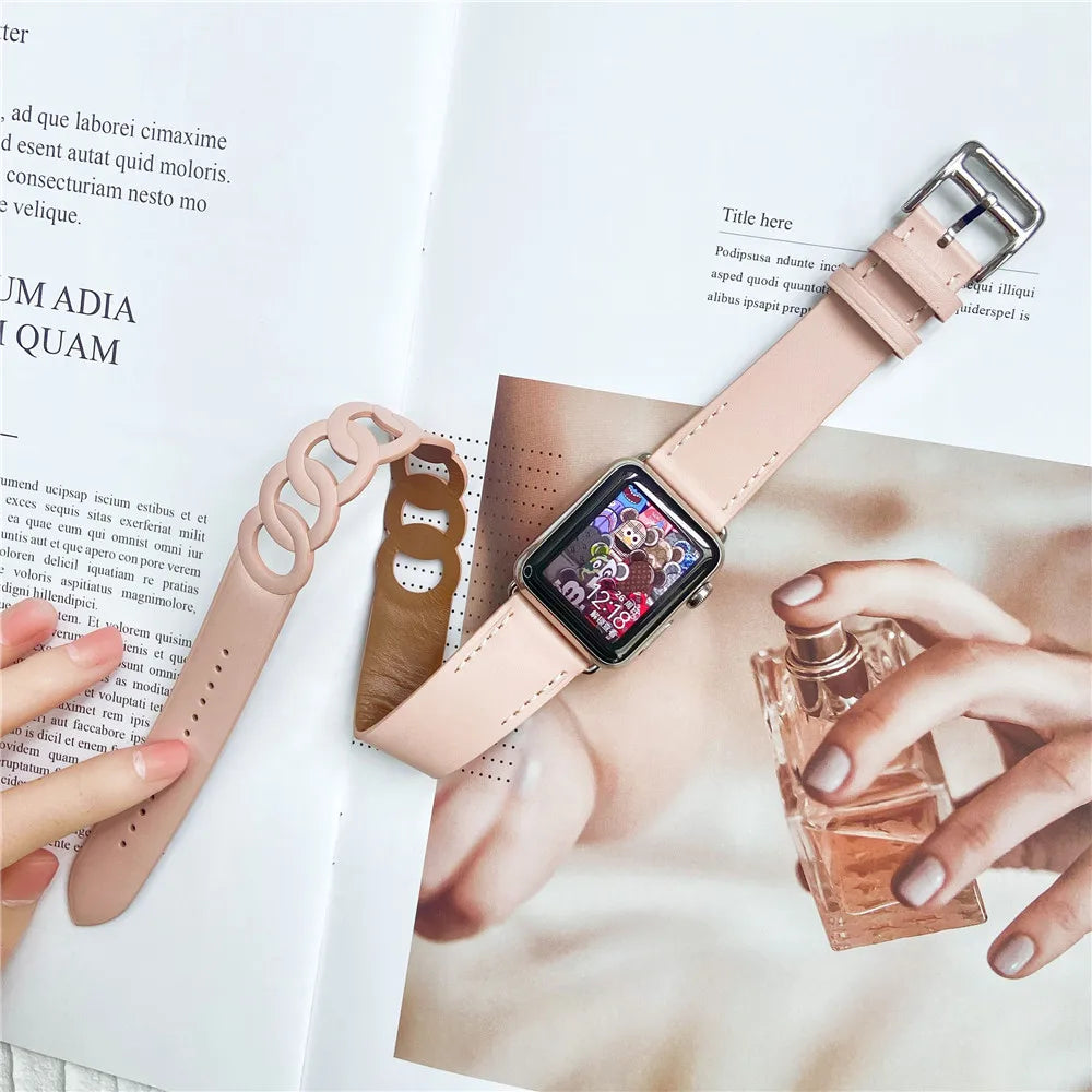 SwiftWrap | Double Tour Leather Band For Apple Watch