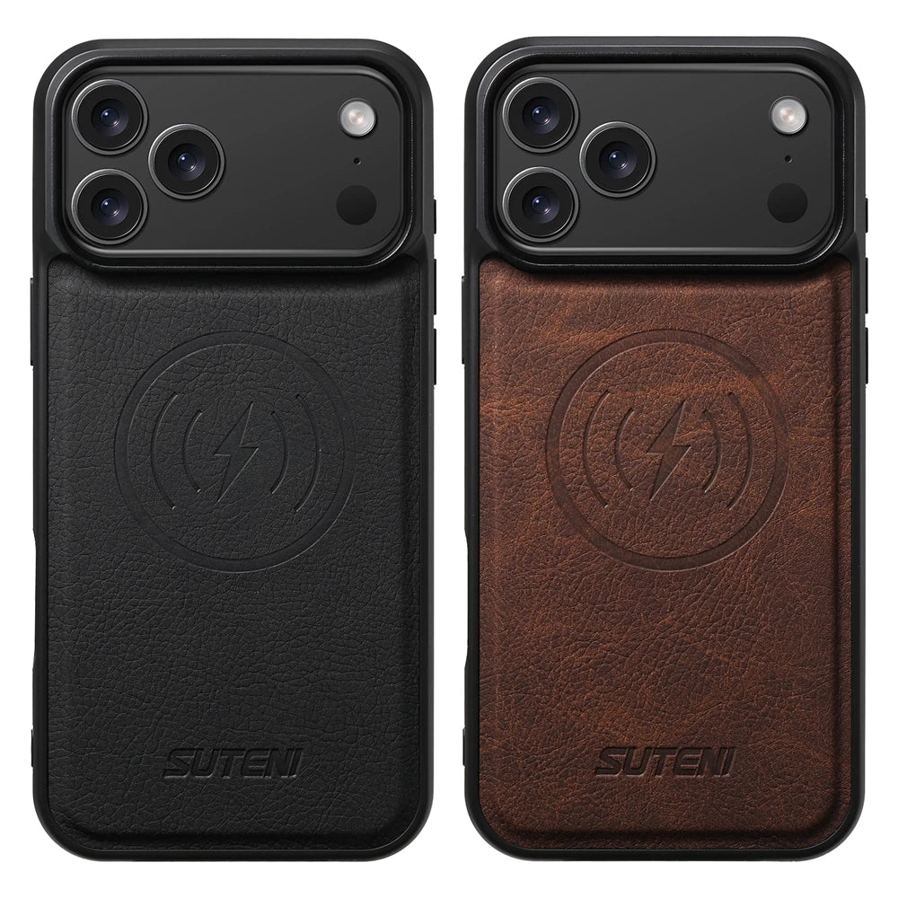 Retro MagSafe Leather iPhone Case