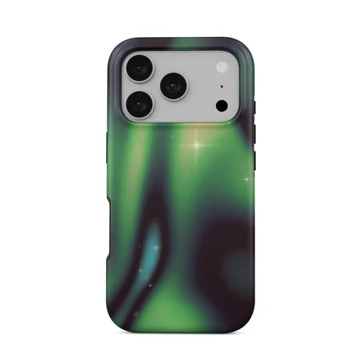 Green Black Aurora Effect Double Layer iPhone Case