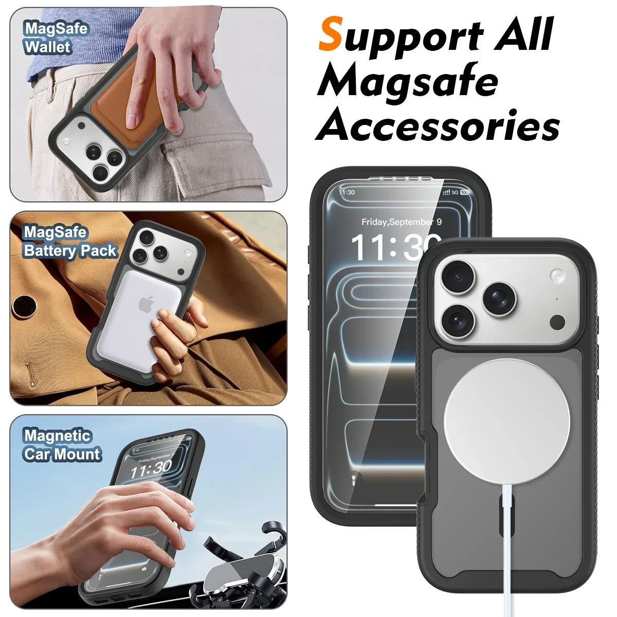 360 Full Body Matte MagSafe iPhone Case