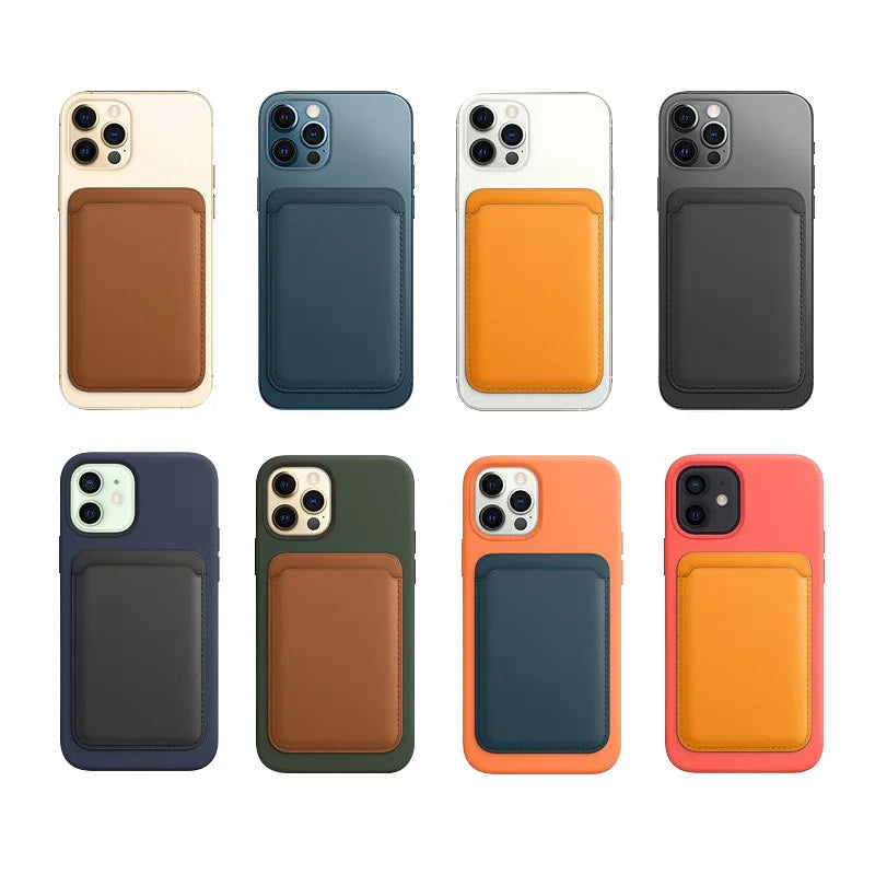 MagSafe Magnetic Leather Card Holder Case