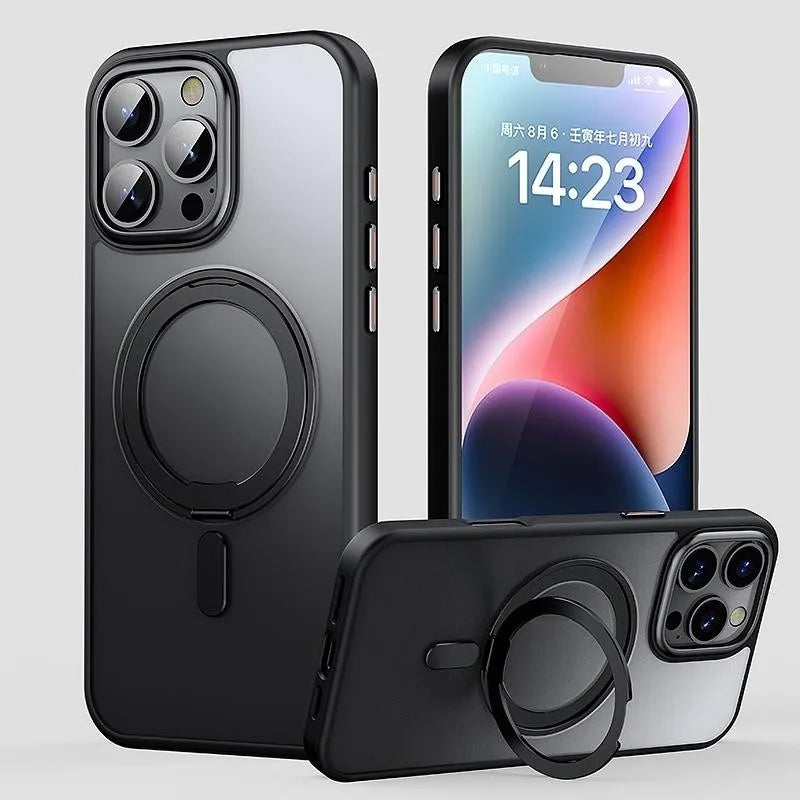 Transparent MagSafe Rotating Stand iPhone Case