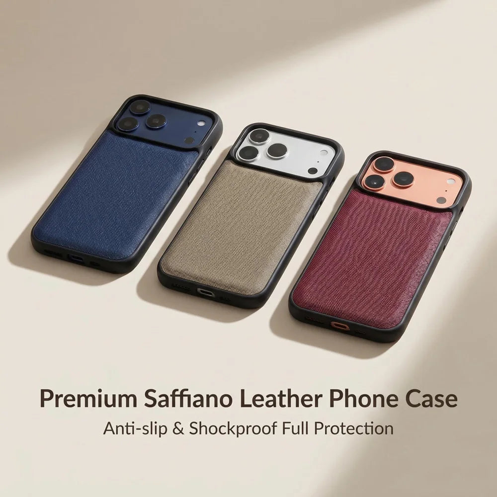 Saffiano PU Leather Luxury iPhone Case