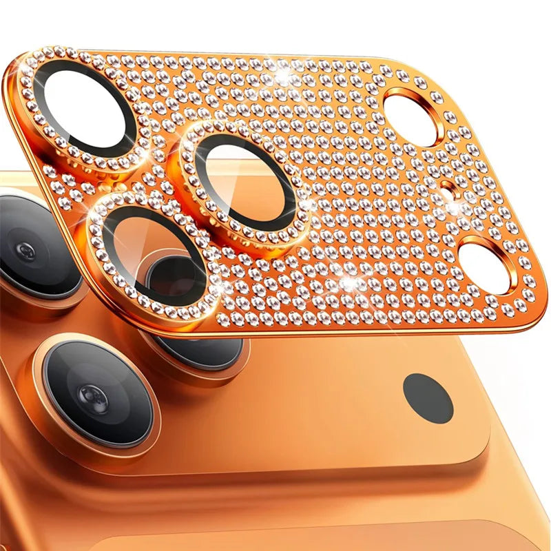 Luxury Bling Diamond Metal Camera Lens Protector for iPhone 17 Air 16 15 14 13 Pro Max Plus Ziai 16Pro 17Pro Glass Full Cover