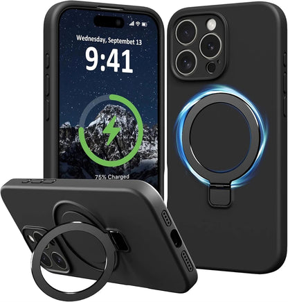Liquid Silicone MagSafe Ring Stand iPhone Case