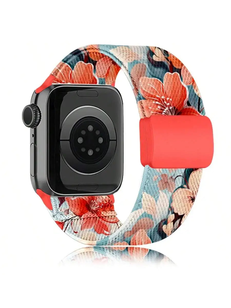 Stretchy Nylon Flower Apple Watch Band