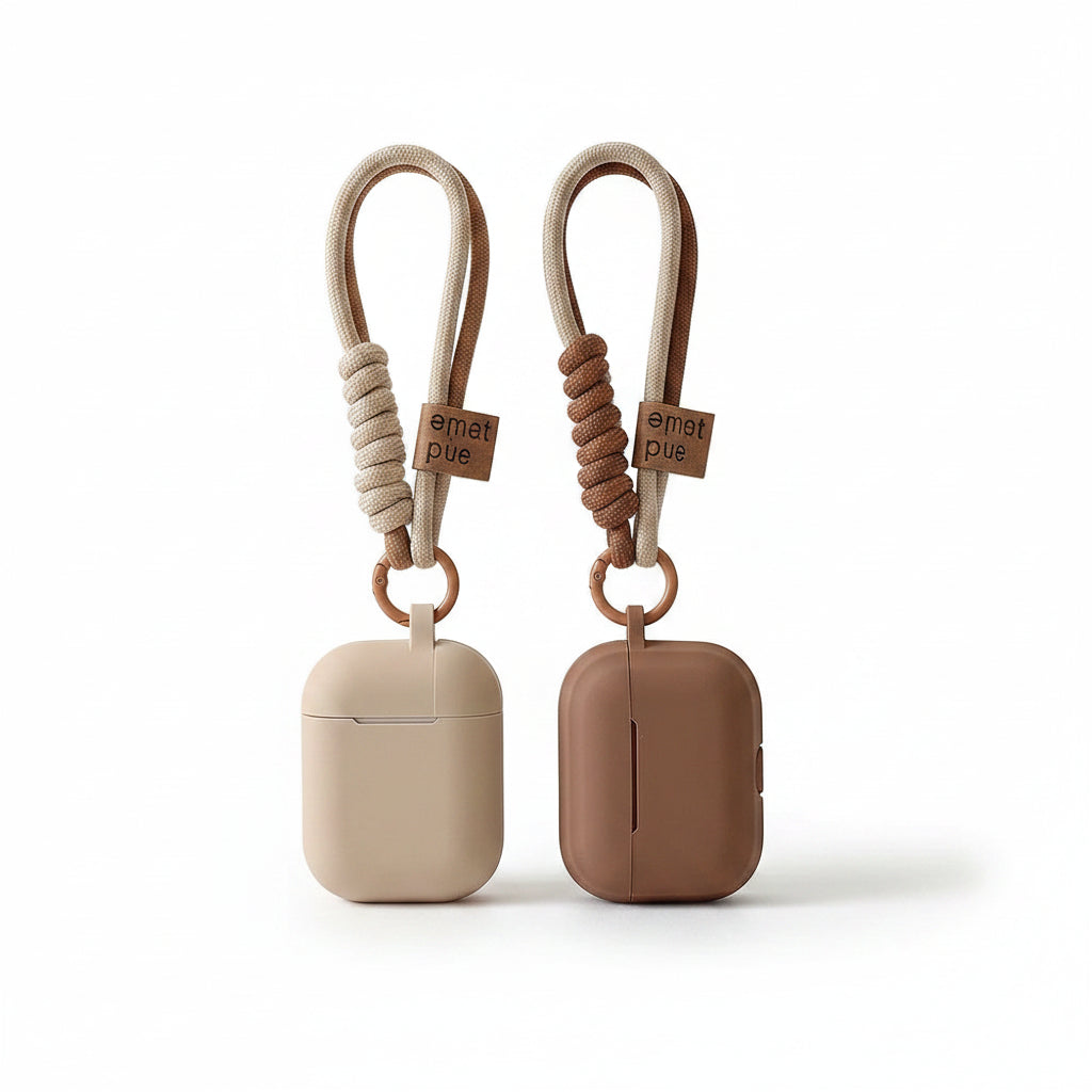 Caramel Silicone AirPods Case with Bracelet