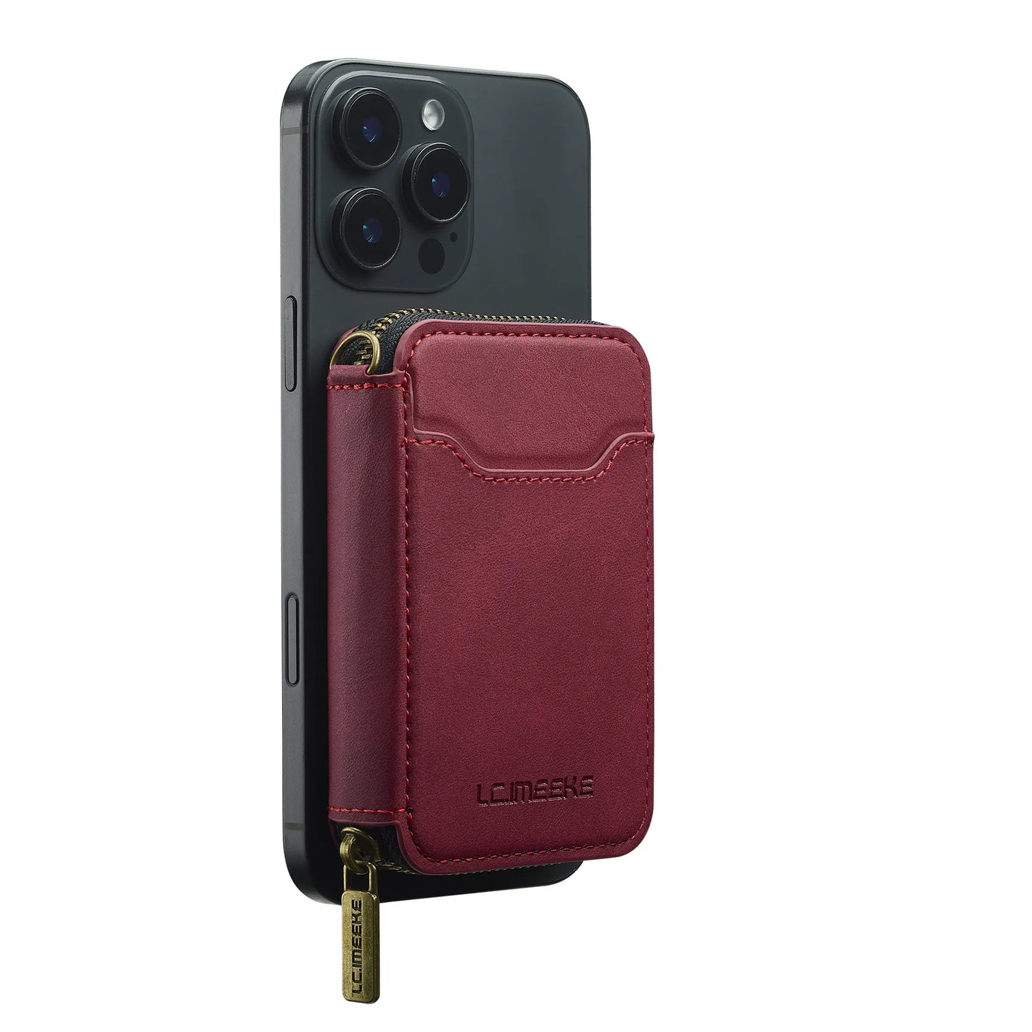 Magnetic Attraction Zipper Leather Card Slot Wallet for iPhone 17 Samsung Galaxy Google Xiaomi Phone MagSafe Magnetic Phone Bag