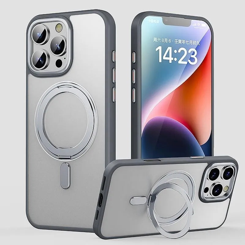 Transparent MagSafe Rotating Stand iPhone Case