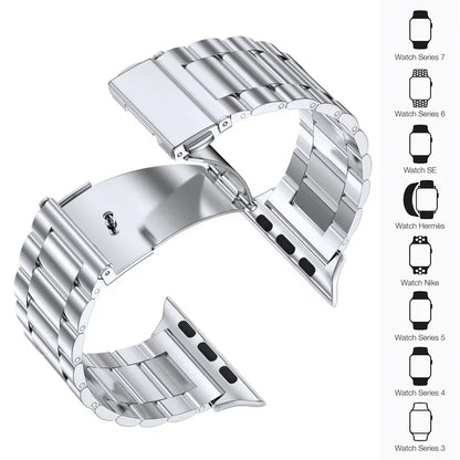 Stainless Steel Strap for Apple Watch band 44mm 45mm 38-42-40-41mm Metal link Bracelet iWatch series 10 8 7 6 5 4 3 se Ultra 49m
