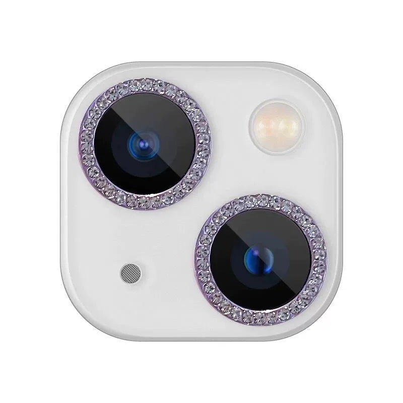 3-2Pcs Luxury Diamond Camera Protector For IPhone 17 16 15 14 13 Pro Max Plus Glitter Ring Lens Glass Back Lens Cap Shiny Cover